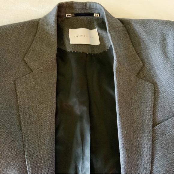 NWOT Designer Long Line Blazer - Fitted - Charcoal Gray - Quiet Luxury - Picture 12 of 16